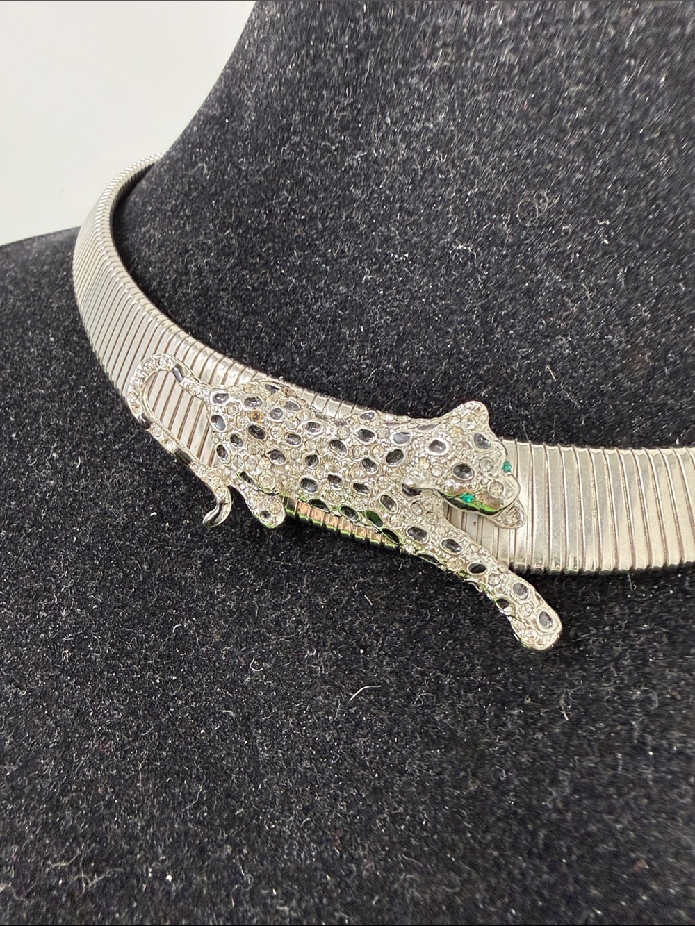 Silver Jaguar Collar Necklace